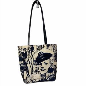 navy blue leather tote handbolsas